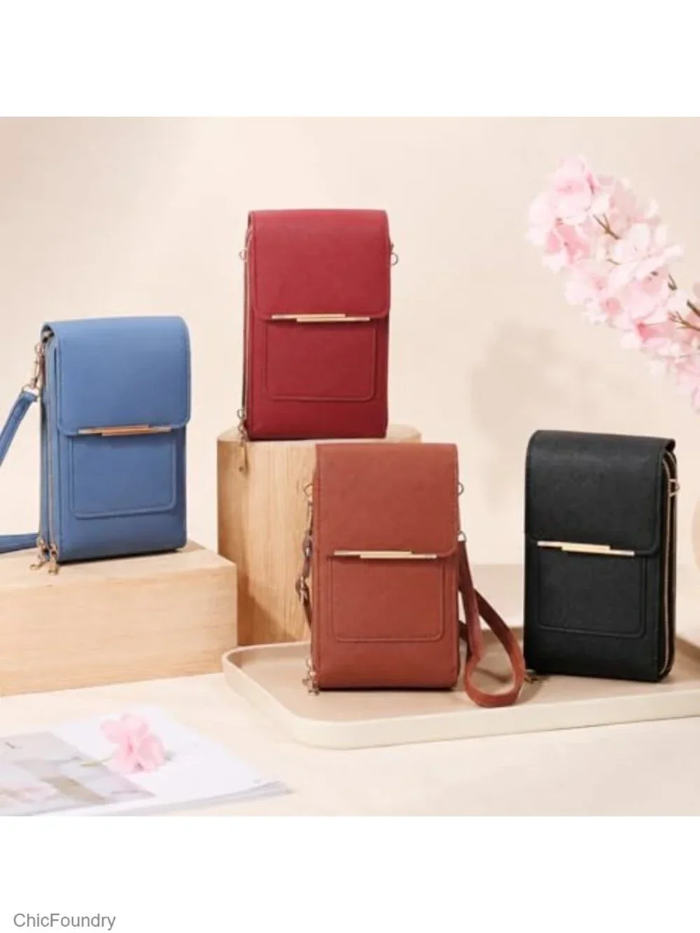 PU Leather Phone Messenger Bag Crossbody Wallet RFID Touch Screen Anti-Theft
